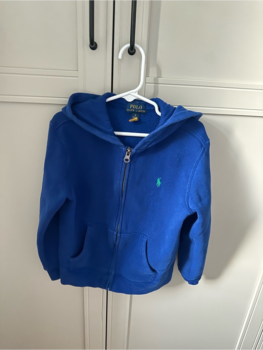 Polo by Ralph Lauren Royal Blue Kids Zip Hoodie with Green Logo
